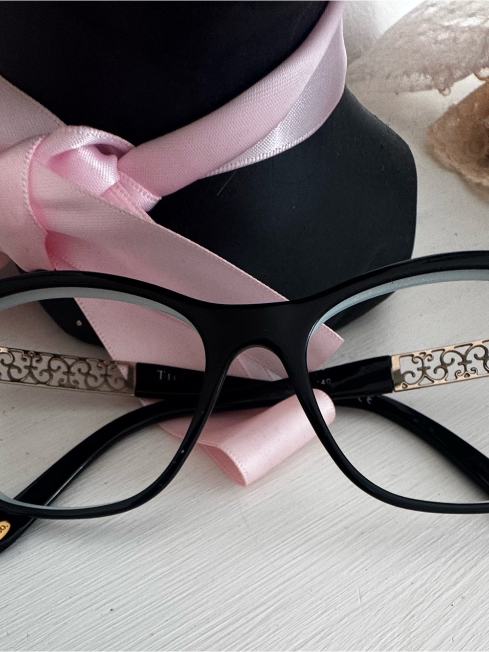 Rare Authentic Tiffany & Co. Black/Blue Cat-Eye Glasses Frames - TF2129